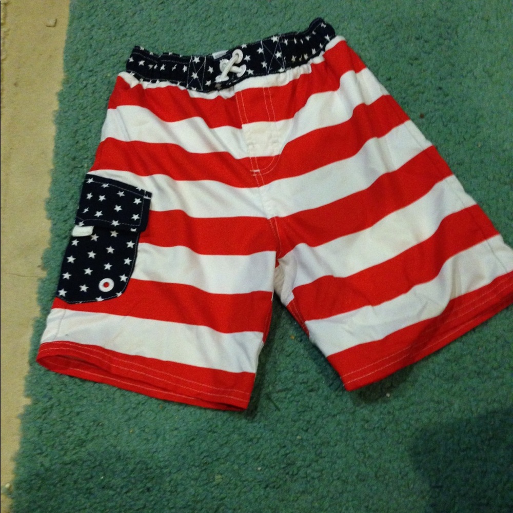 American flag swim shorts size 5